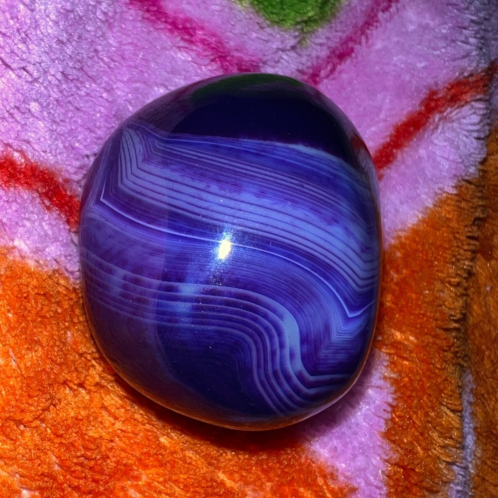 purple agate palm stone crystal